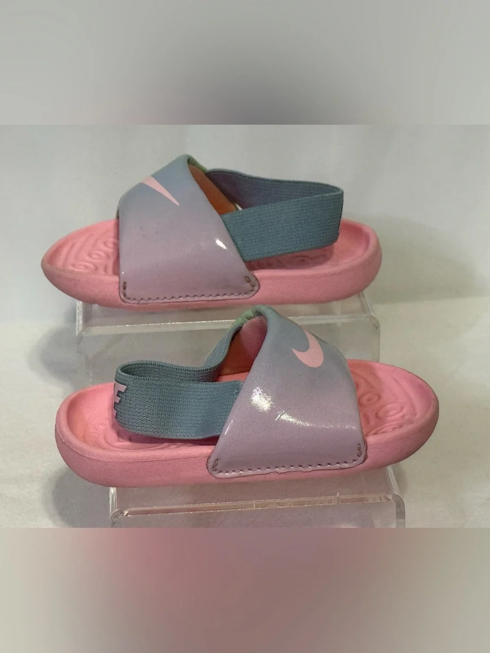 Nike Kawa SE Baby Girl’s 4C Pink & Gray Slingback Slide Sandal